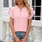 Eyelet Notched Short Sleeve T-Shirt