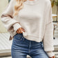 Round Neck Dropped Shoulder Sweater