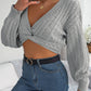 Twisted Cable-Knit V-Neck Sweater