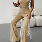 Strapless Lace-Up Jumpsuit