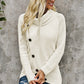 Decorative Button Mock Neck Sweater