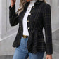 Ruffle Hem Collared Blazer