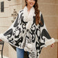 Faux Fur Trim Poncho