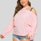 Plus Size Cold-Shoulder Round Neck Blouse