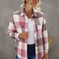 Plaid Button Up Dropped Shoulder Jacket