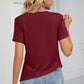 Ruched Round Neck Short Sleeve T-Shirt