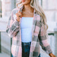 Plaid Button Up Dropped Shoulder Jacket