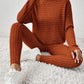 Ribbed Turtleneck Top and Pants Set