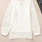 Lace Round Neck Long Sleeve Blouse