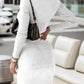 Cutout Long Sleeve Wrap Dress