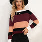 Striped Round Neck Dropped Shoulder Sweater