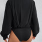 Surplice Ruched Long Sleeve Bodysuit