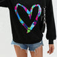 Heart Graphic Long Sleeve Sweatshirt