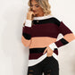 Striped Round Neck Dropped Shoulder Sweater