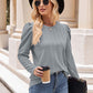 Round Neck Puff Sleeve Blouse