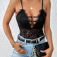 Lace Plunge Spaghetti Strap Bodysuit