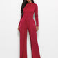 Long Sleeve Mock Neck Wide Leg Jumpsuit