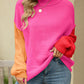 Color Block Dropped Shoulder Sweater