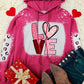 LOVE Heart Drawstring Dropped Shoulder Hoodie