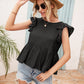 Lace Detail Round Neck Peplum T-Shirt