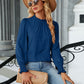 Frill Mock Neck Long Sleeve Blouse