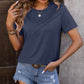 Heathered Round Neck Short Sleeve T-Shirt