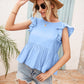 Lace Detail Round Neck Peplum T-Shirt