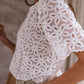 Openwork Round Neck Short Sleeve Blouse