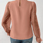 Mock Neck Flounce Sleeve Blouse