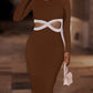 Contrast Cutout Ribbed Bodycon Dress