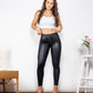 Full Size PU Leather Zip Detail Leggings