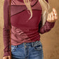 Color Block Exposed Seam Long Sleeve Top