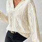 Eyelet Johnny Collar Dropped Shoulder Blouse