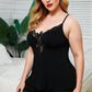 Lace Trim Plus Size Pajamas Set