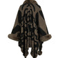 Faux Fur Trim Poncho