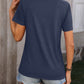 Heathered Round Neck Short Sleeve T-Shirt