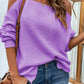 Ribbed Cold Shoulder Long Sleeve Knit Top