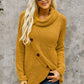 Decorative Button Mock Neck Sweater