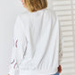 Sequin Ball Round Neck Dropped Shoulder Sweatshirt