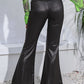 Wide Waistband Long Flare Pants