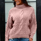 Cable-Knit Turtleneck Long Sleeve Sweater