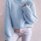 Openwork Mock Neck Long Sleeve Sweater