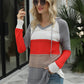 Color Block Hooded Sweater