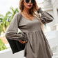 V-Neck Lantern Sleeve Blouse