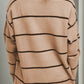 Striped Round Neck Dropped Shoulder Sweater