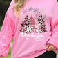 Plus Size MERRY CHRISTMAS Sequin Long Sleeve Sweatshirt