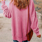 Plus Size Heart Sequin Round Neck Sweatshirt