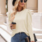 Round Neck Puff Sleeve Blouse