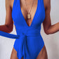 Tied Crisscross Wide Strap One-Piece Swimwear