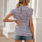 Ditsy Floral Mock Neck Cap Sleeve T-Shirt